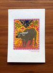 琉球ポストカード『水牛と花』